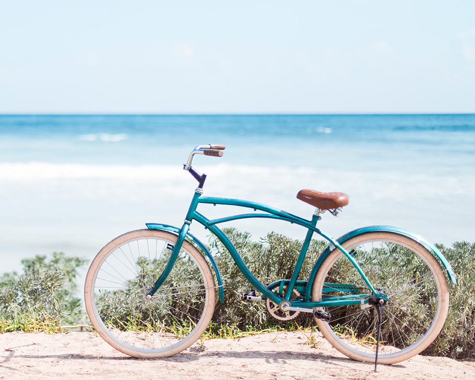 Bike by the ocean for a healthy lifestyle