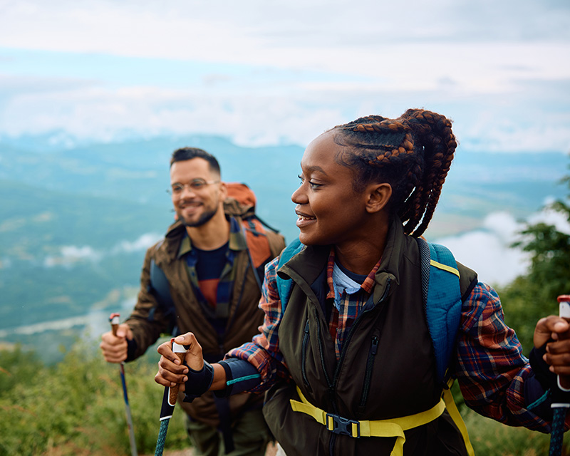 Black couple on a hike